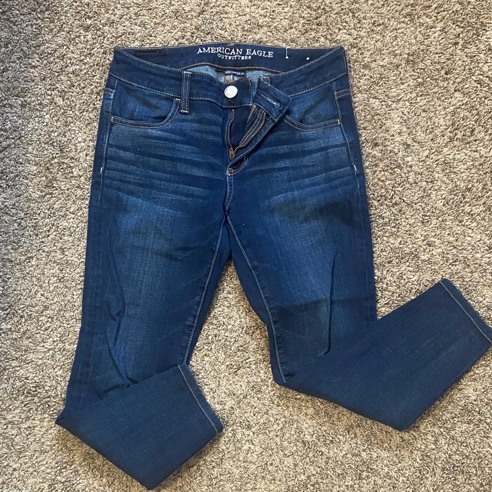 American Eagle Outfitters Womens Dark Blue Skinny Jeans